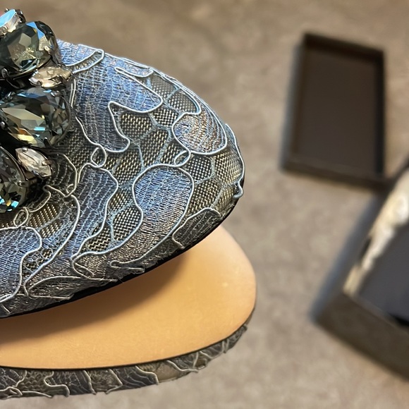 Dolce & Gabbana Vally lace crystals flats, grey, New with full packaging, 39 - Picture 9 of 15